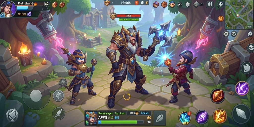 Tampilan gameplay ARPG yang penuh aksi dalam API66.