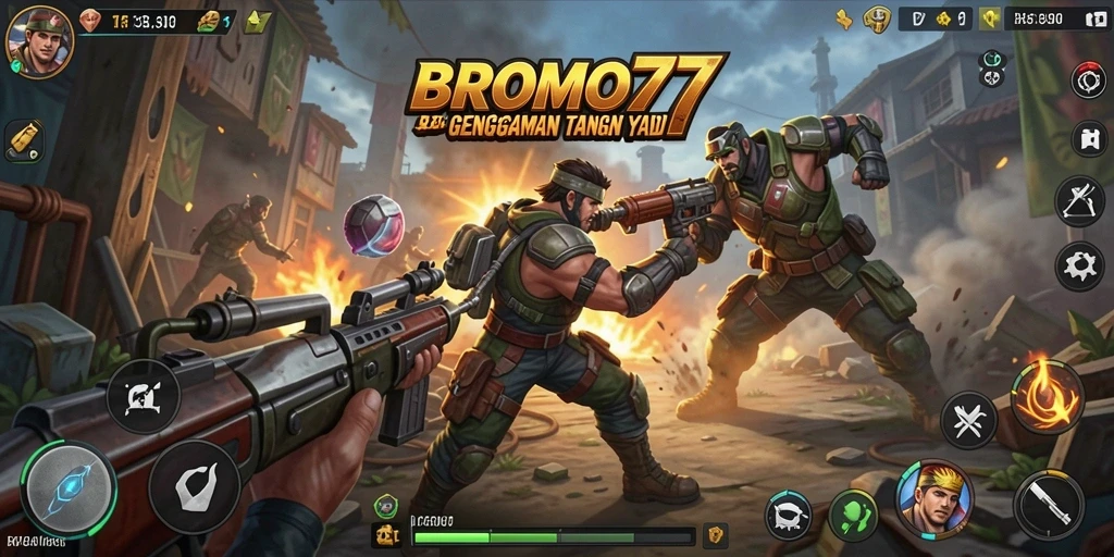 Tampilan seru gameplay BROMO77 dengan aksi pertarungan yang mendebarkan.