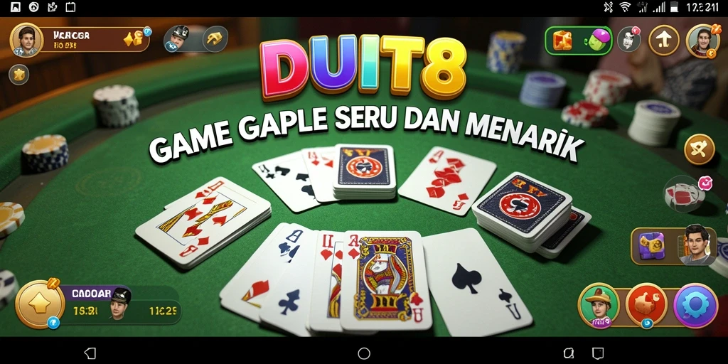 Tampilan seru gameplay Gaple dalam DUIT8.