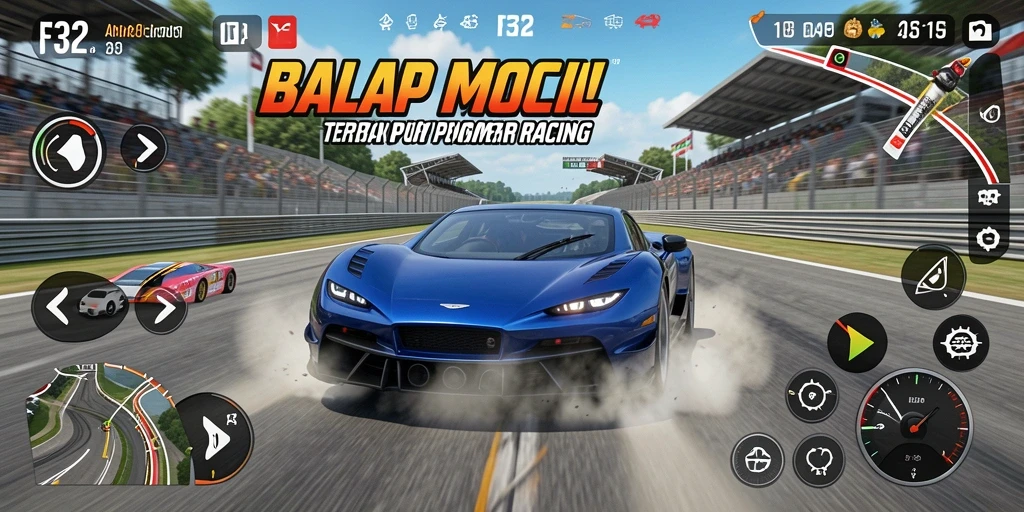 Tampilan gameplay balap yang mendebarkan di F32.