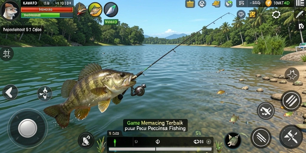 Screenshot KAWAT4D menampilkan aksi memancing yang seru dan interaktif.
