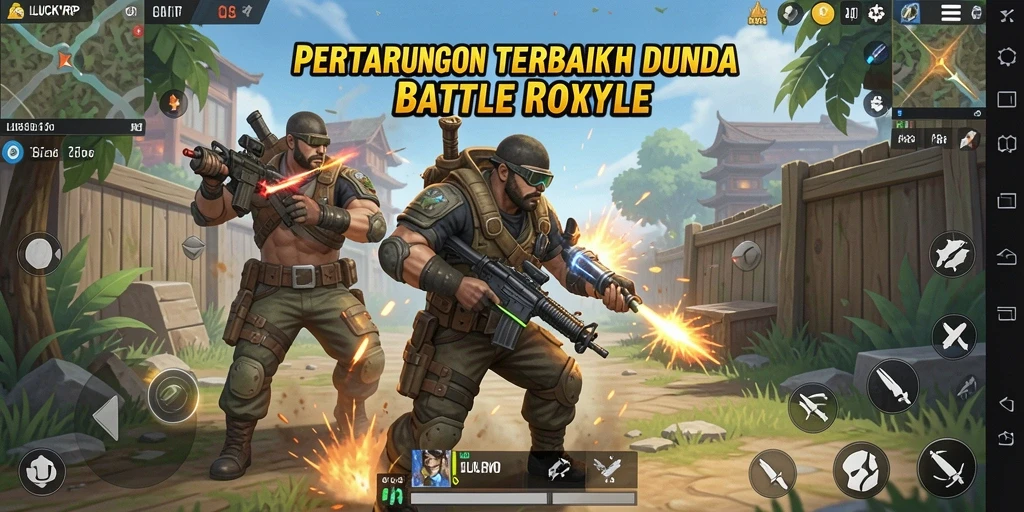 Tampilan gameplay LUCKYRP yang mendebarkan di arena Battle Royale.
