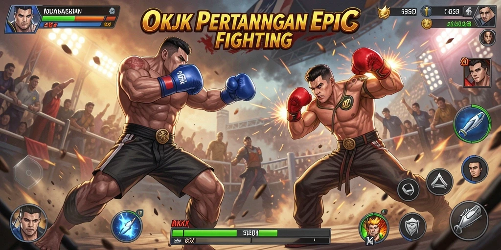 Gameplay Fighting seru dengan karakter unik dan arena menarik.