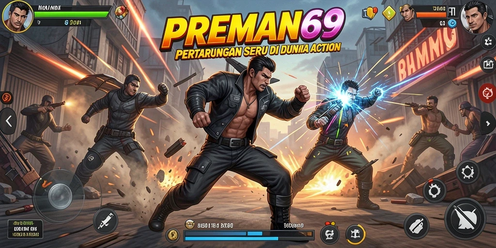 Screenshot mendebarkan dari gameplay Action di PREMAN69.