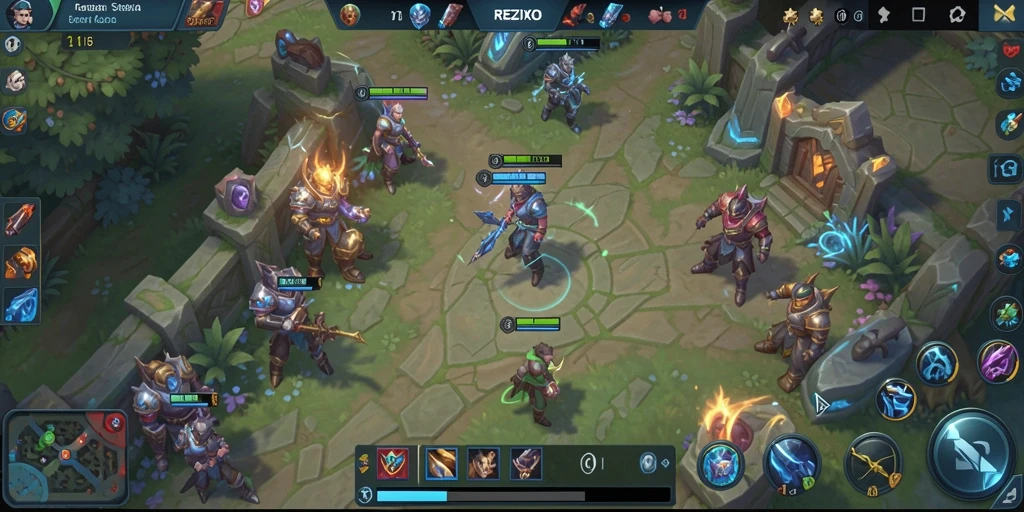 Gameplay seru dalam pertarungan tim di REZIXO.
