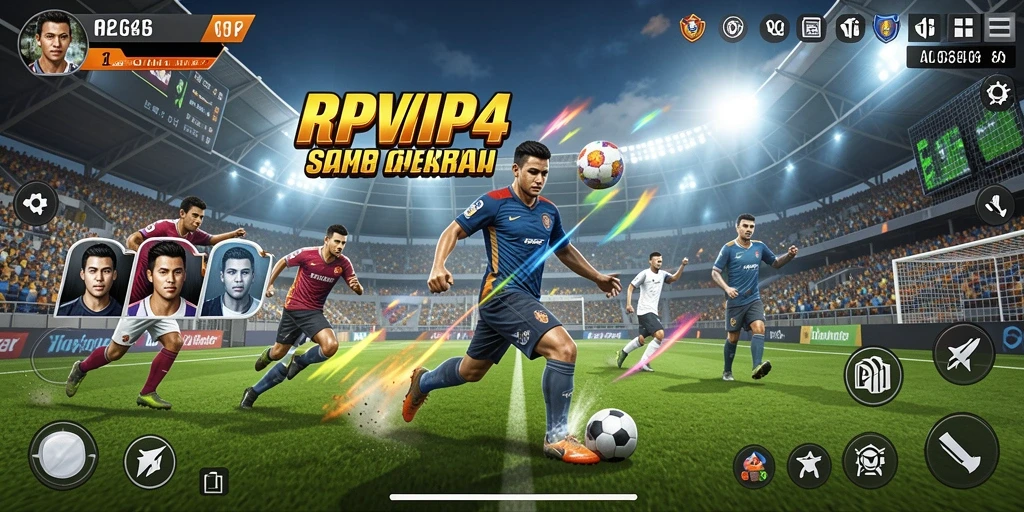 Screenshot utama RPVIP4 menampilkan aksi gameplay olahraga yang seru.