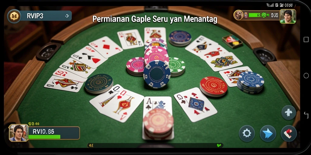 Tampilan menarik dari gameplay Gaple di RVIP3.