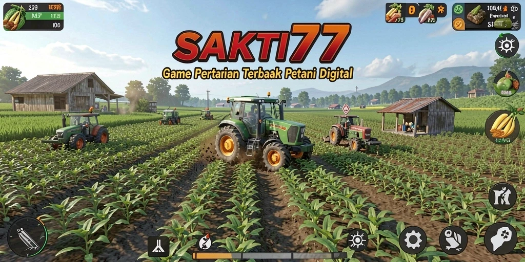 Tampilan warna-warni gameplay pertanian di SAKTI77.
