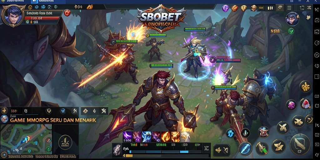 Screenshot utama SBOBET menampilkan gameplay MMORPG yang mendebarkan.