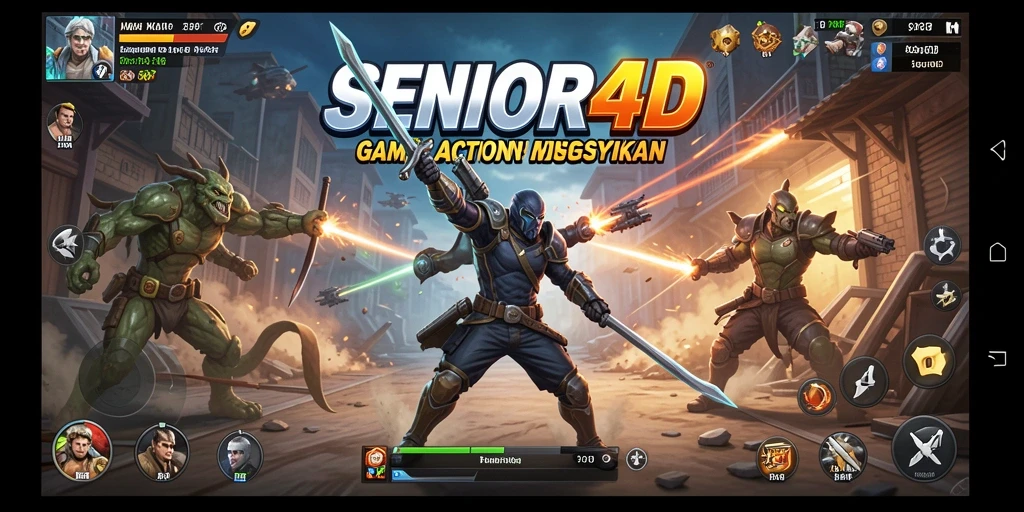 Tampilan gameplay SENIOR4D yang intens dan mendebarkan.