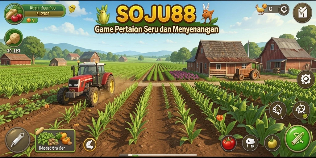 Tangkapan layar menunjukkan serunya gameplay pertanian di SOJU88.