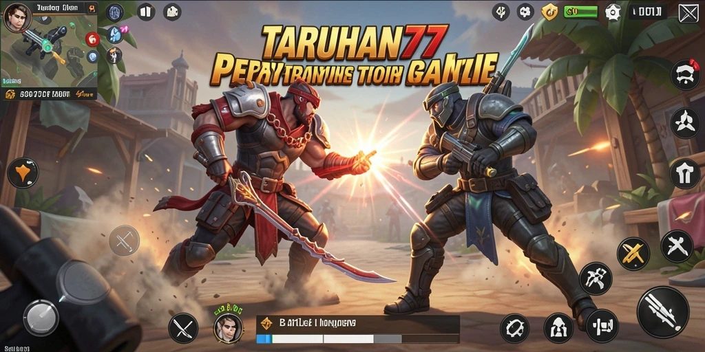 Screenshot gameplay TARUHAN77 menampilkan aksi seru di arena Battle Royale.
